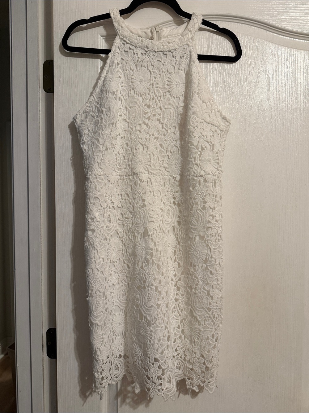 SHEIN White Lace Halter Neck Top
